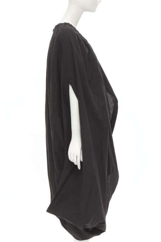 Comme Des Garcons Draped Cocoon Dress Black Cotton Never worn - Model View