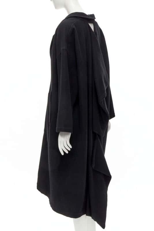 Comme Des Garcons Dinosaur Draped Wool Coat Black Wool Never worn - Front View