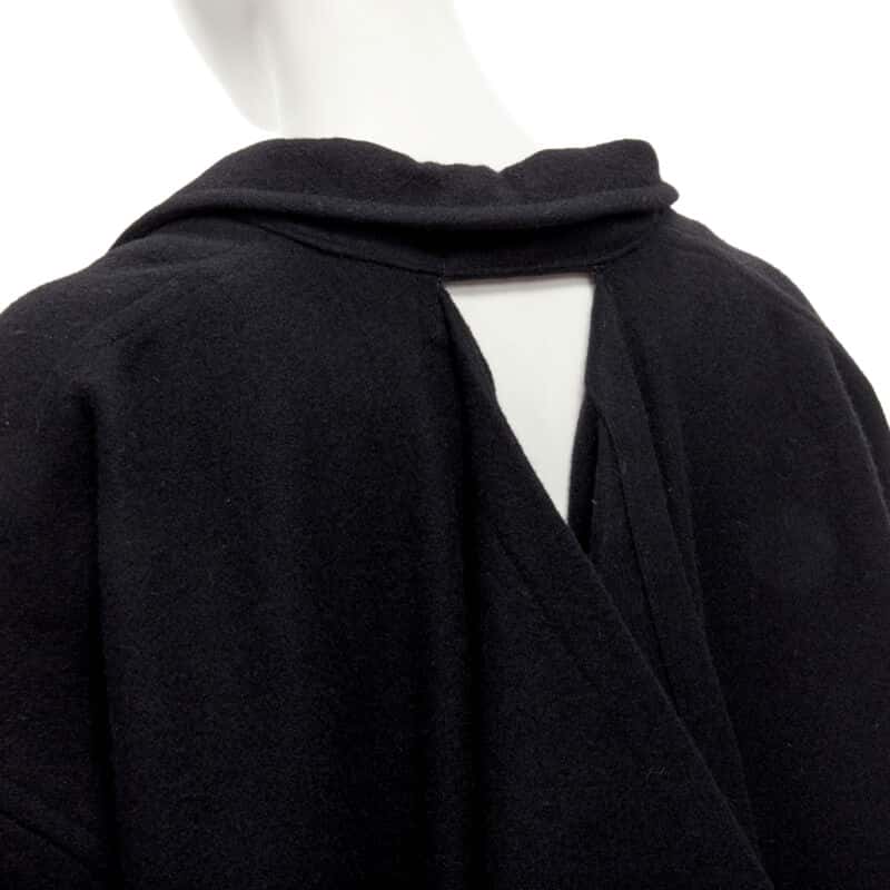 Comme Des Garcons Dinosaur Draped Wool Coat Black Wool Never worn - Back View