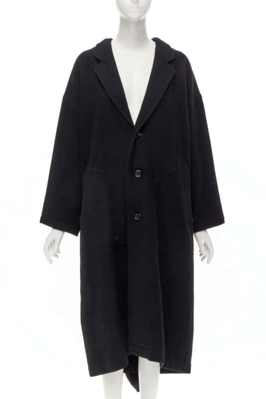Comme Des Garcons Dinosaur Draped Wool Coat Black Wool Never worn - Inside View