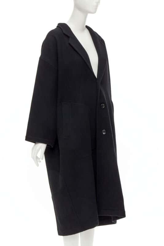 Comme Des Garcons Dinosaur Draped Wool Coat Black Wool Never worn - Model View