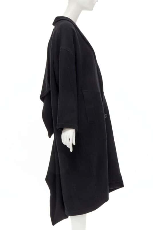 Comme Des Garcons Dinosaur Draped Wool Coat Black Wool Never worn - Box View