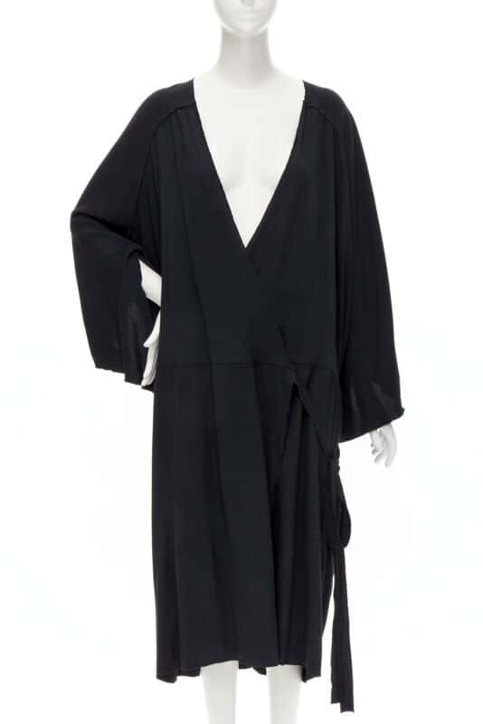 Comme Des Garcons Wrap Kimono Dress Black Polyester Never worn - Front View