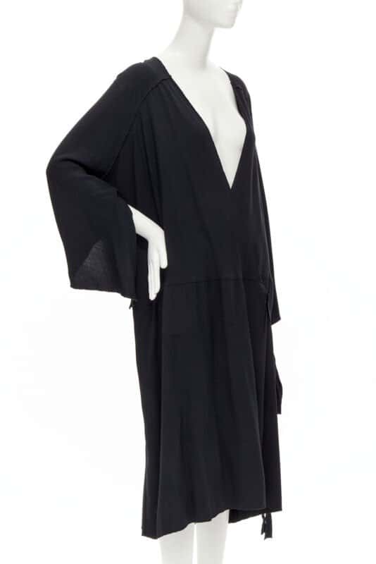 Comme Des Garcons Wrap Kimono Dress Black Polyester Never worn - Inside View