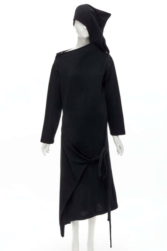 Comme Des Garcons Hooded Dress Black Wool Never worn - Front View
