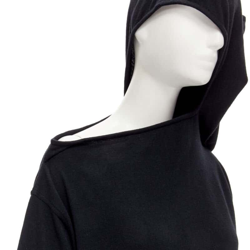 Comme Des Garcons Hooded Dress Black Wool Never worn - Back View