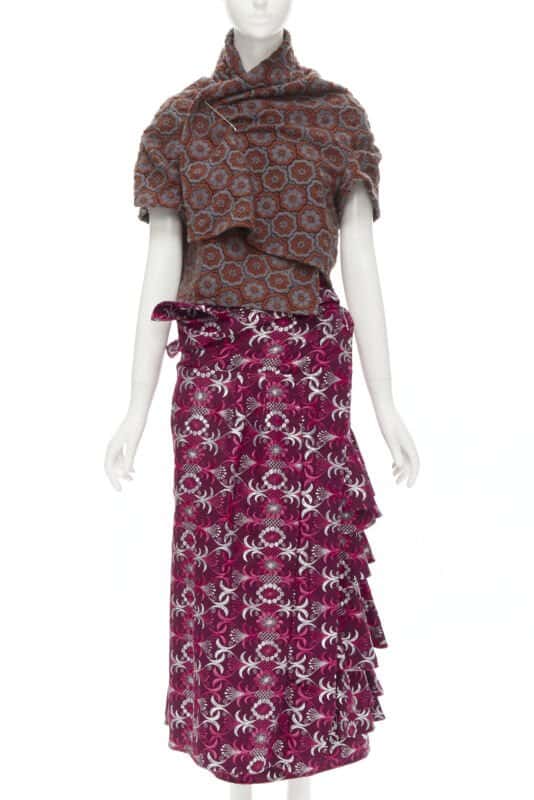 Comme Des Garcons Macrame Wrap Skirt MultiColor Wool Never worn - Front View