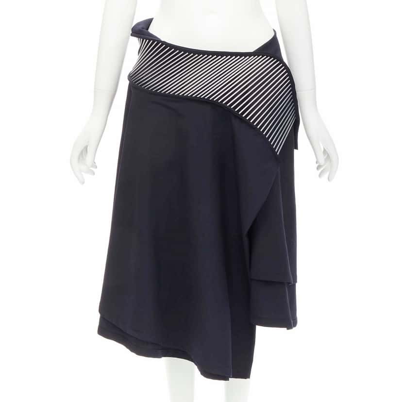 Junya Watanabe Metal Midi Skirt Black Wool Very good condition - Front View