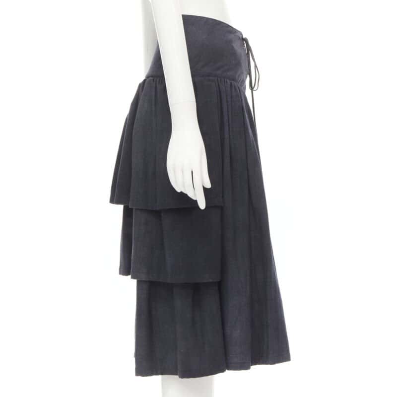 Comme Des Garcons Corset Tiered Skirt Grey Wool Never worn - Box View