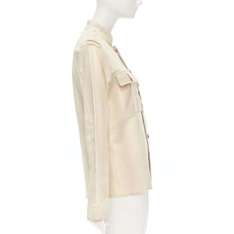 Yves Saint Laurent YSL Badge Shirt Beige Cotton Good condition - Box View