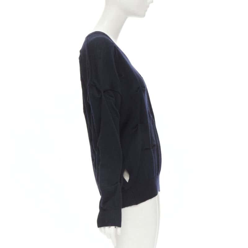 Comme Des Garcons Pinched Bow Sweater Black Wool Very good condition - Model View
