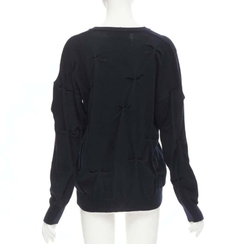 Comme Des Garcons Pinched Bow Sweater Black Wool Very good condition - Box View