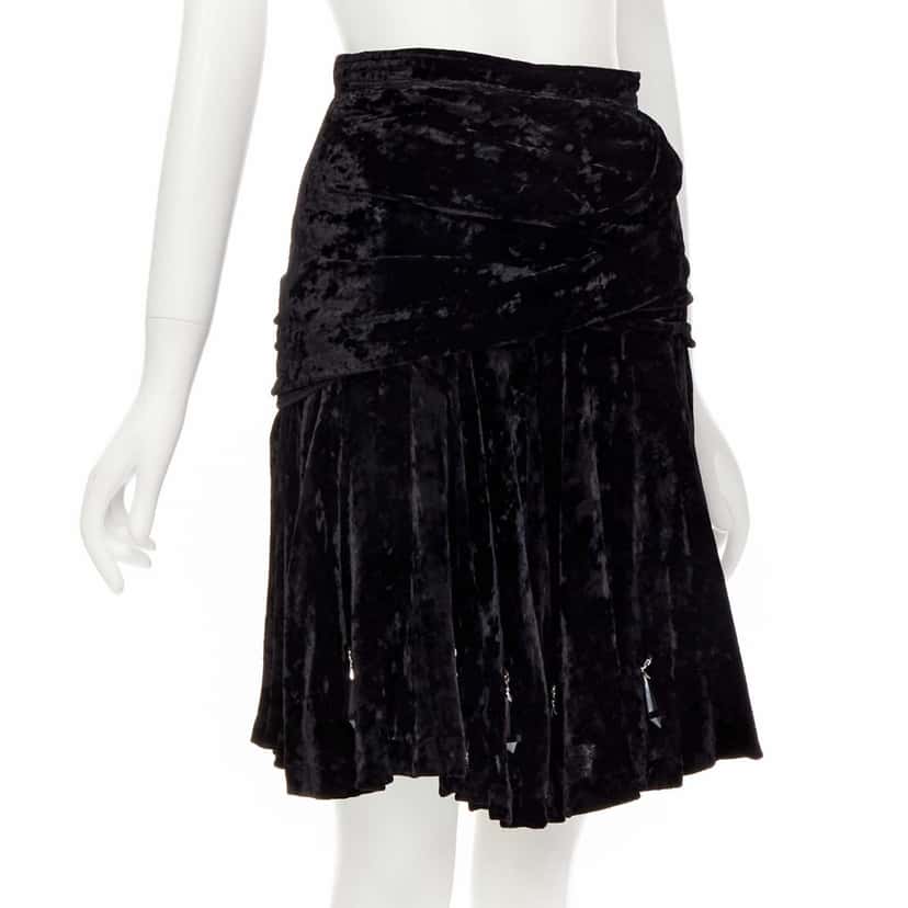 Comme Des Garcons Velvet Crystal Skirt Black Polyester Very good condition - Inside View
