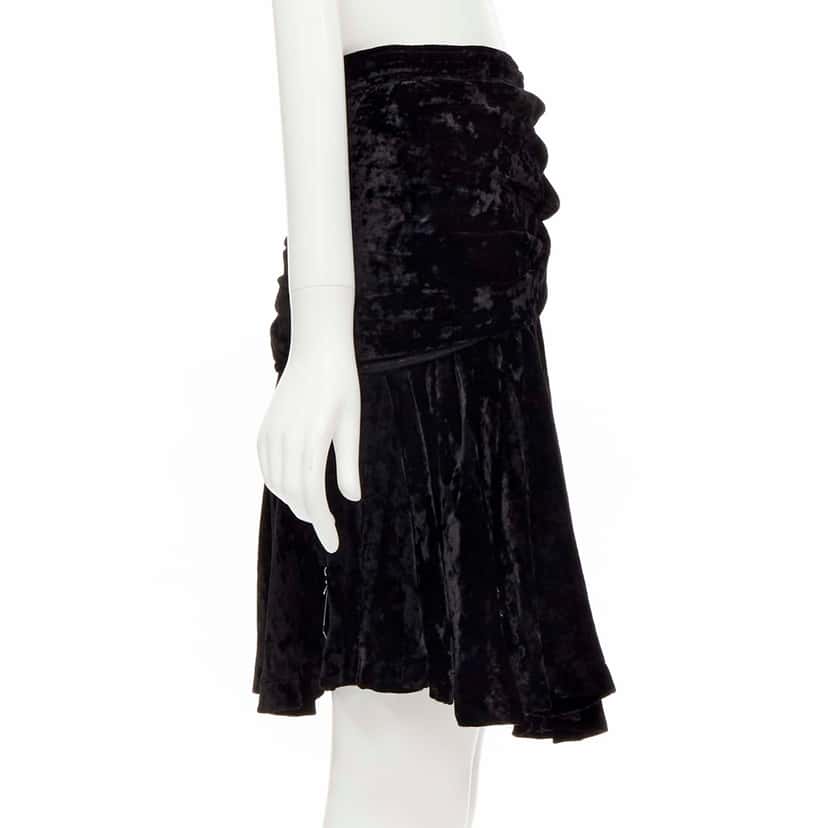 Comme Des Garcons Velvet Crystal Skirt Black Polyester Very good condition - Model View