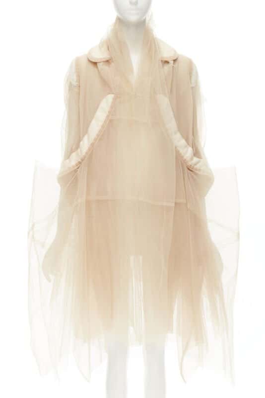 Comme Des Garcons Sheer Long Jacket Beige Never worn - Front View