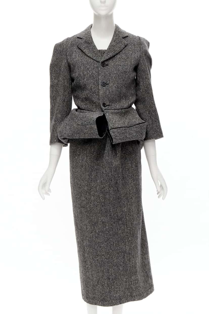 Junya Watanabe Convertible Blazer Dress Grey Wool Never worn - Front View