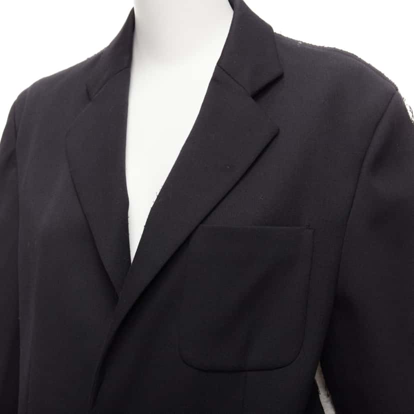 MM6 Fray Edge Blazer Black Polyester Good condition - Back View