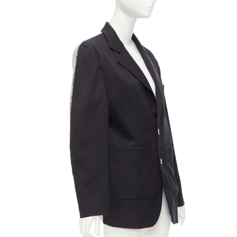 MM6 Fray Edge Blazer Black Polyester Good condition - Box View