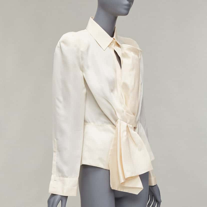 Gianfranco Ferré Bow Detail Jacket Beige Silk Very good condition - Inside View