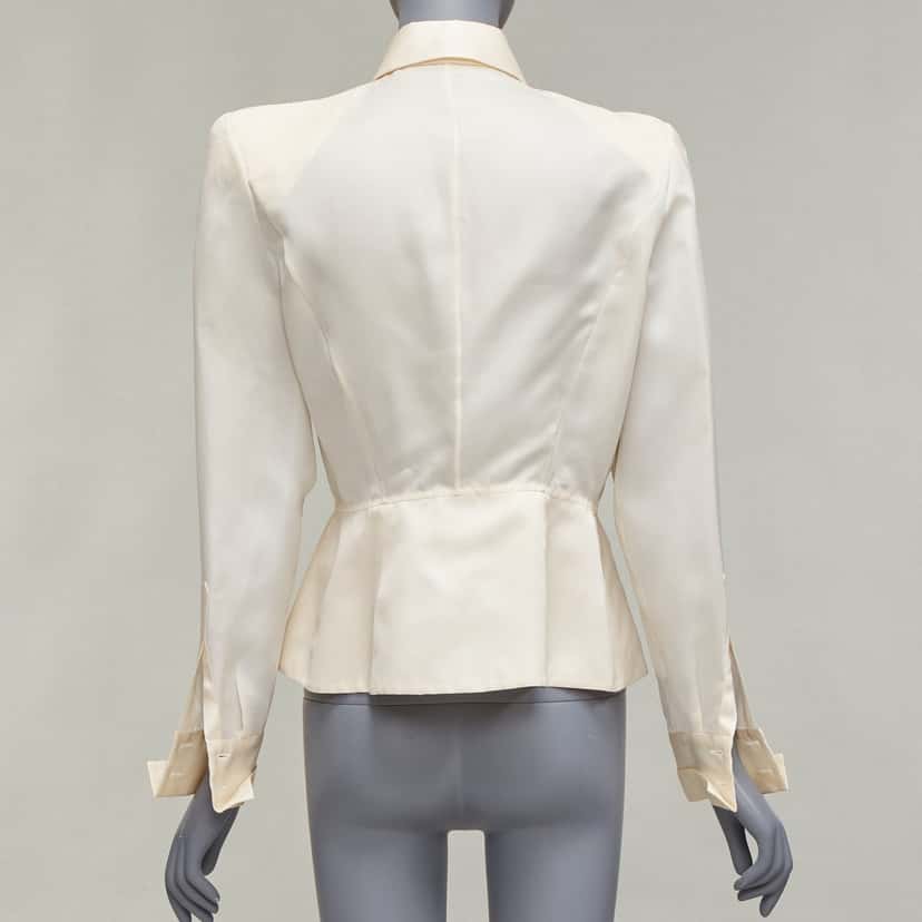 Gianfranco Ferré Bow Detail Jacket Beige Silk Very good condition - Box View