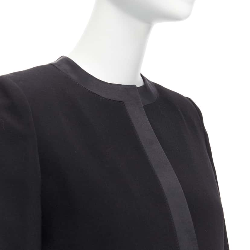 Givenchy Silk Trim Jacket Black Wool Never worn - Back View