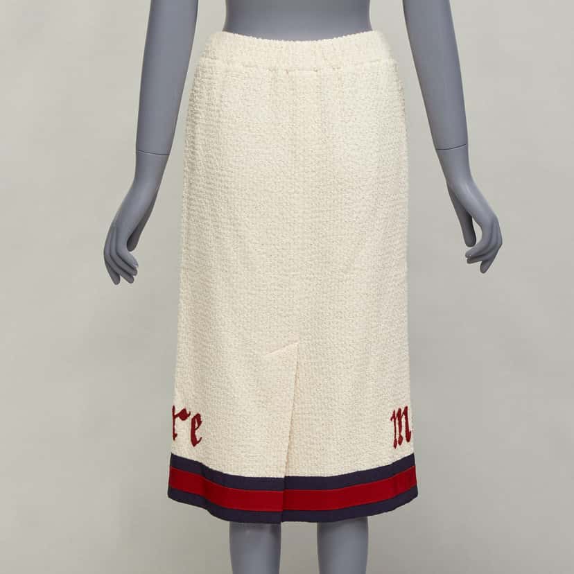 Gucci Boucle Trim Skirt Beige Cotton Never worn - Box View