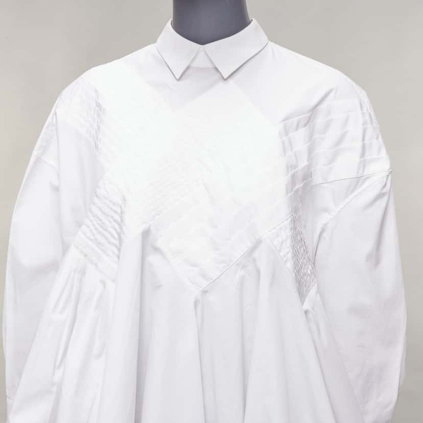 Viktor & Rolf Pleated Flare Shirt White Cotton Never worn - Back View