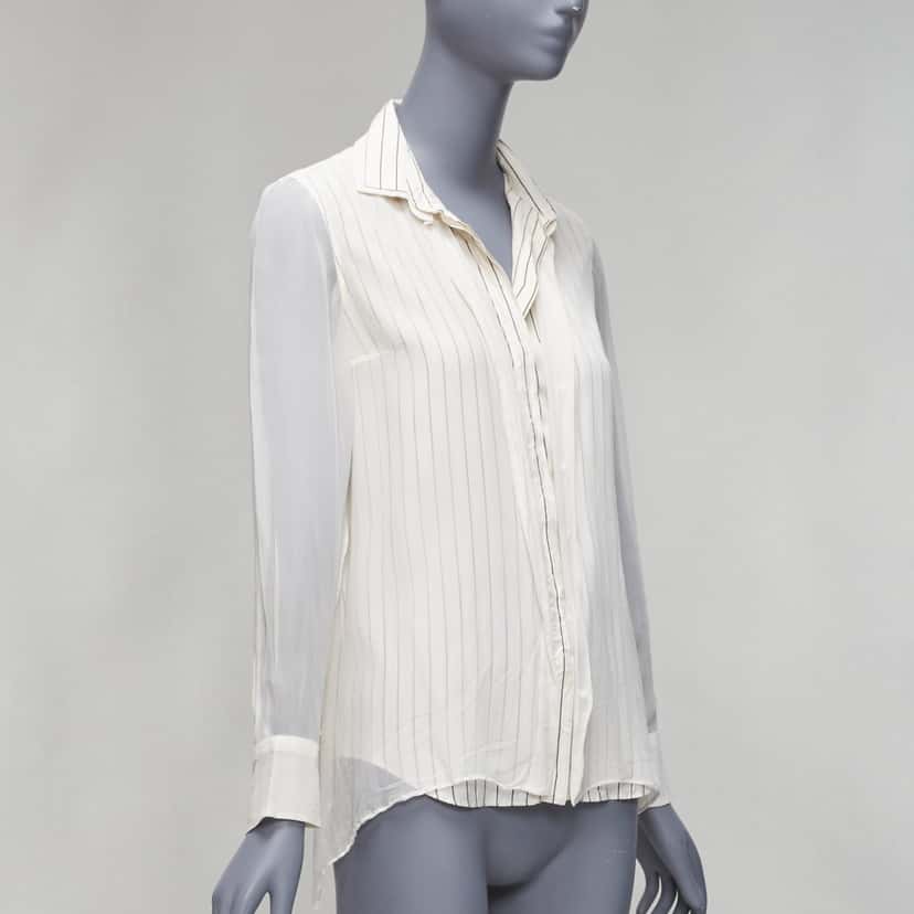 Brunello Cucinelli Layered Sheer Shirt Beige Silk Very good condition - Inside View