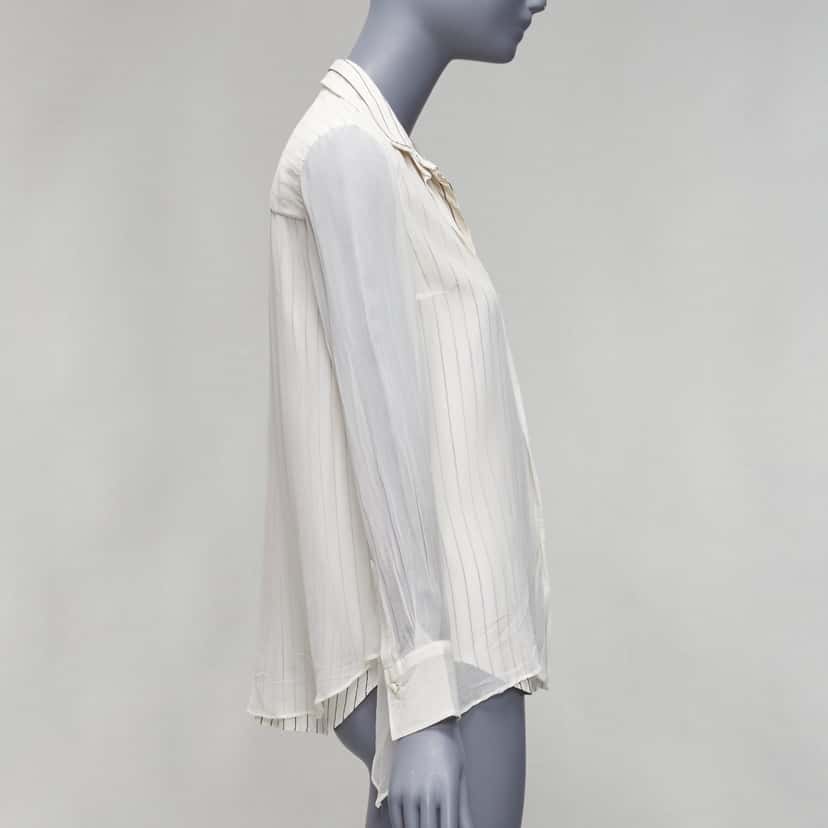 Brunello Cucinelli Layered Sheer Shirt Beige Silk Very good condition - Model View