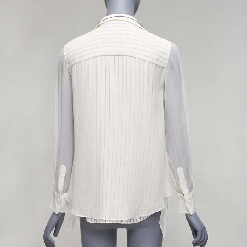 Brunello Cucinelli Layered Sheer Shirt Beige Silk Very good condition - Box View