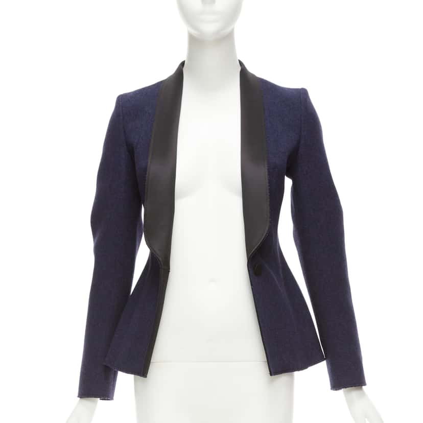 Maison Martin Margiela Satin Collar Blazer Navy Wool Never worn - Inside View