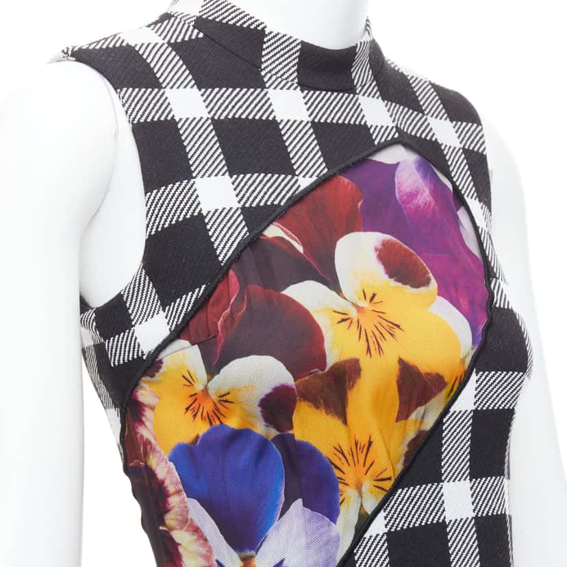 Christopher Kane Orchid Plaid Dress MultiColor Wool Never worn - Back View