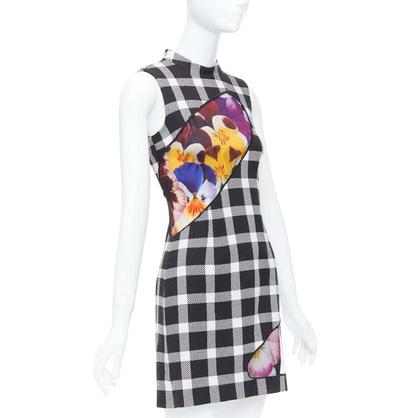 Christopher Kane Orchid Plaid Dress MultiColor Wool Never worn - Inside View
