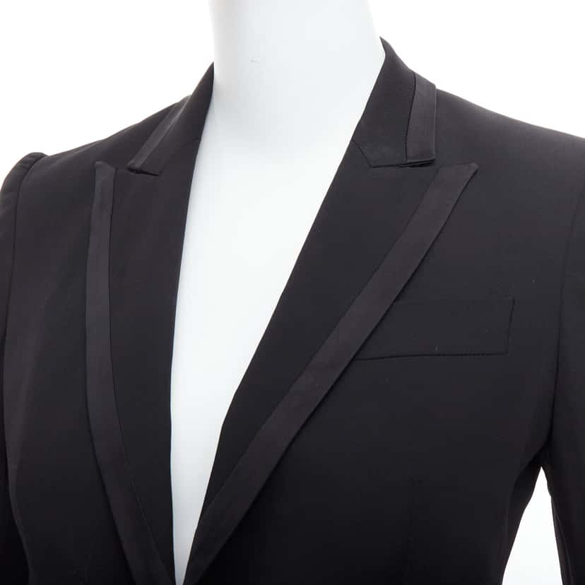 Stella McCartney Peak Collar Blazer Black Wool Never worn - Back View