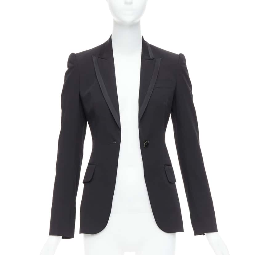 Stella McCartney Peak Collar Blazer Black Wool Never worn - Inside View