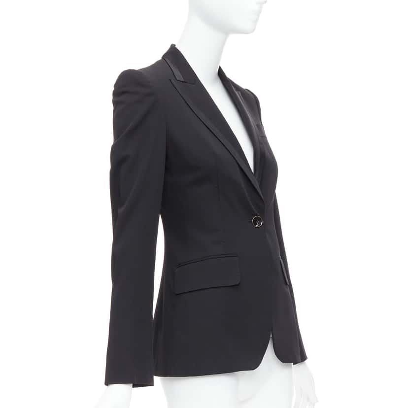 Stella McCartney Peak Collar Blazer Black Wool Never worn - Model View