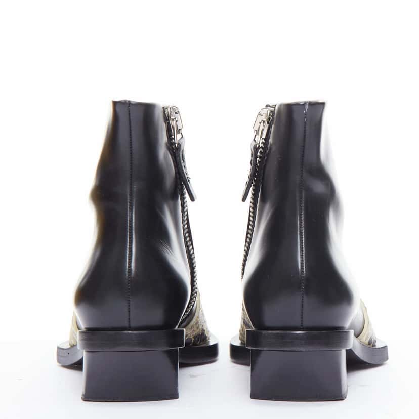Proenza Schouler Cream Zip Combat Boots Khaki Leather Good condition - Box View