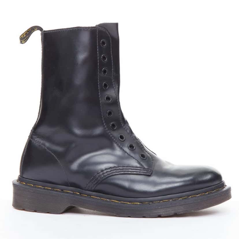 Vetements Laceless Combat Boots Black Leather Fair condition - Back View