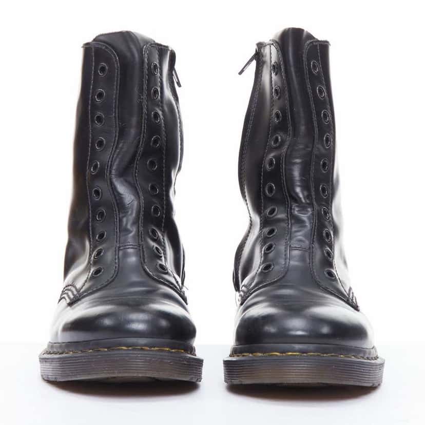Vetements Laceless Combat Boots Black Leather Fair condition - Inside View