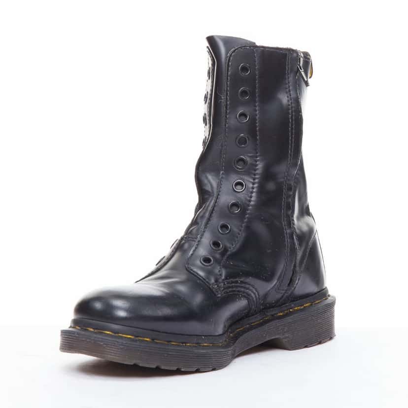 Vetements Laceless Combat Boots Black Leather Fair condition - Model View