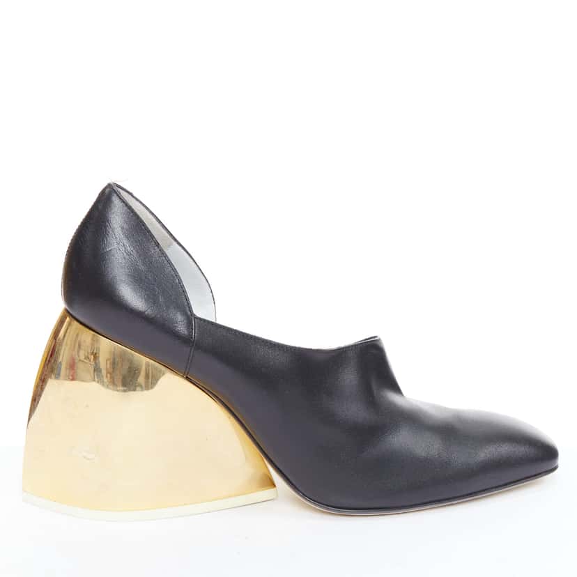 Loewe Curved Heel Shoes Black Leather Good condition - Front View