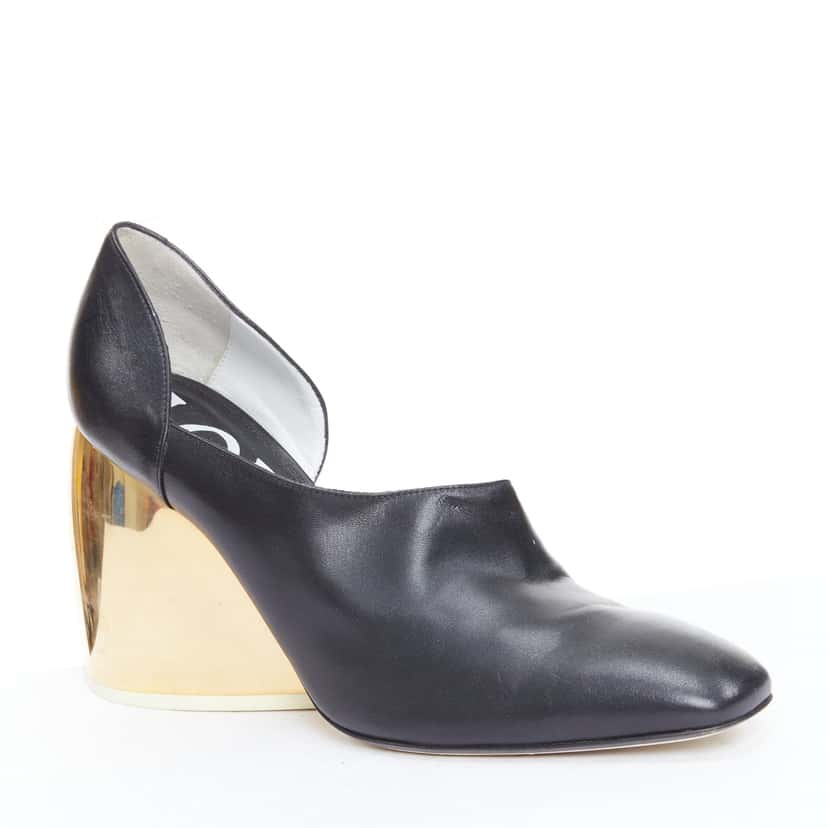 Loewe Curved Heel Shoes Black Leather Good condition - Back View