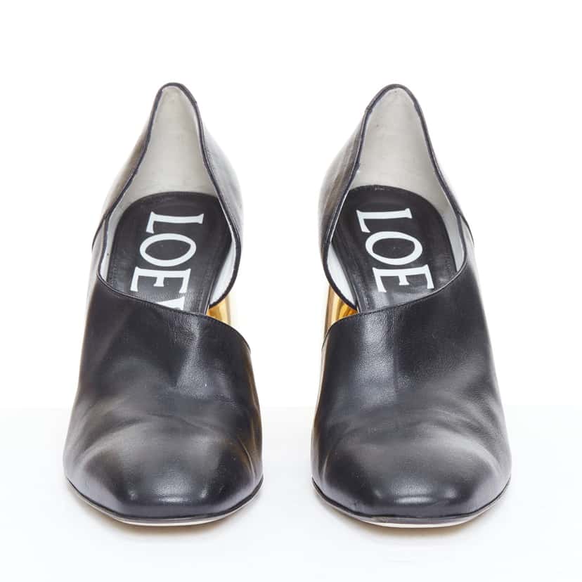 Loewe Curved Heel Shoes Black Leather Good condition - Inside View