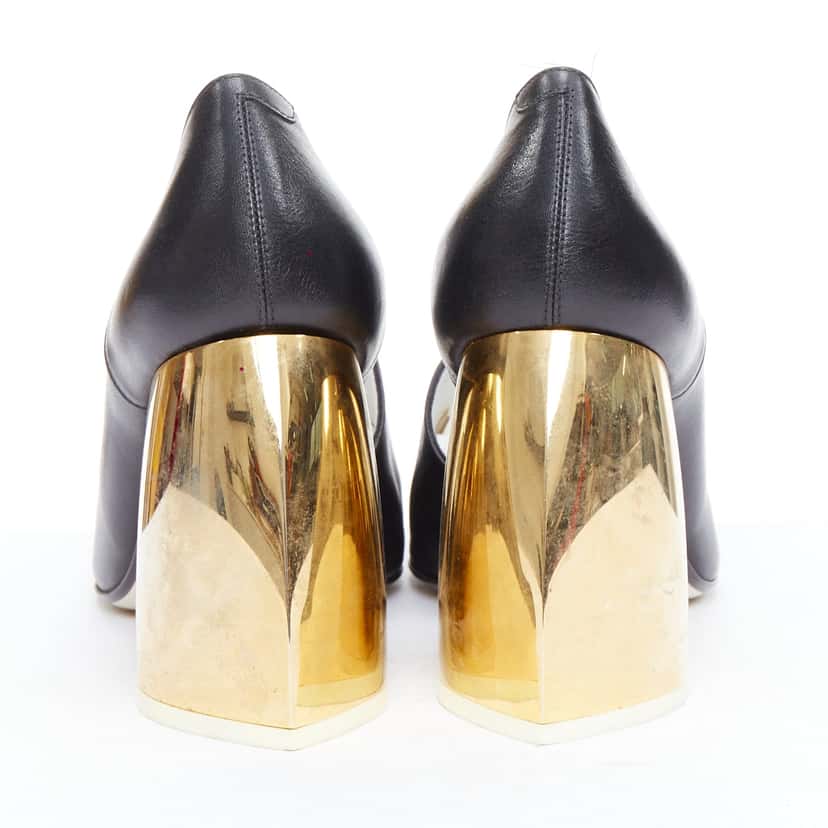 Loewe Curved Heel Shoes Black Leather Good condition - Box View