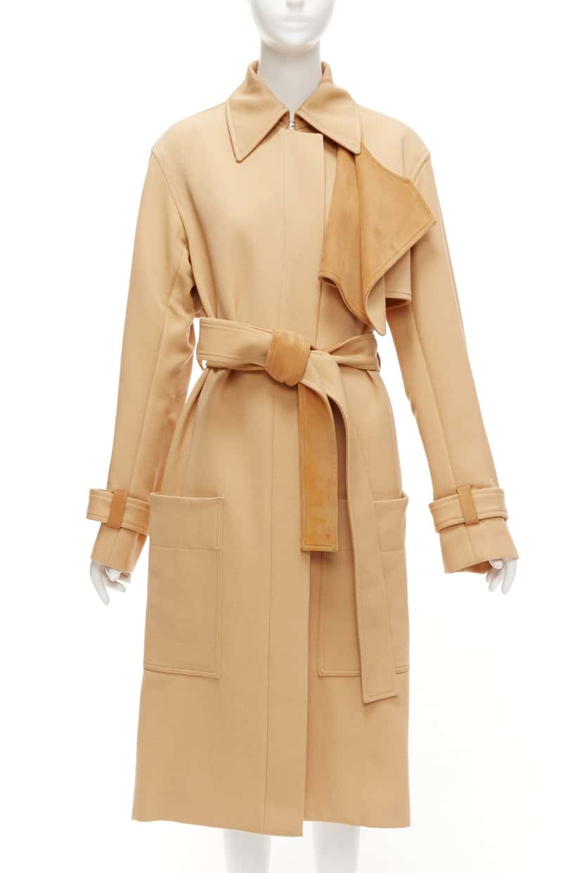 Celine Tan Deconstructed Trench Brown Wool Very good condition - Front View