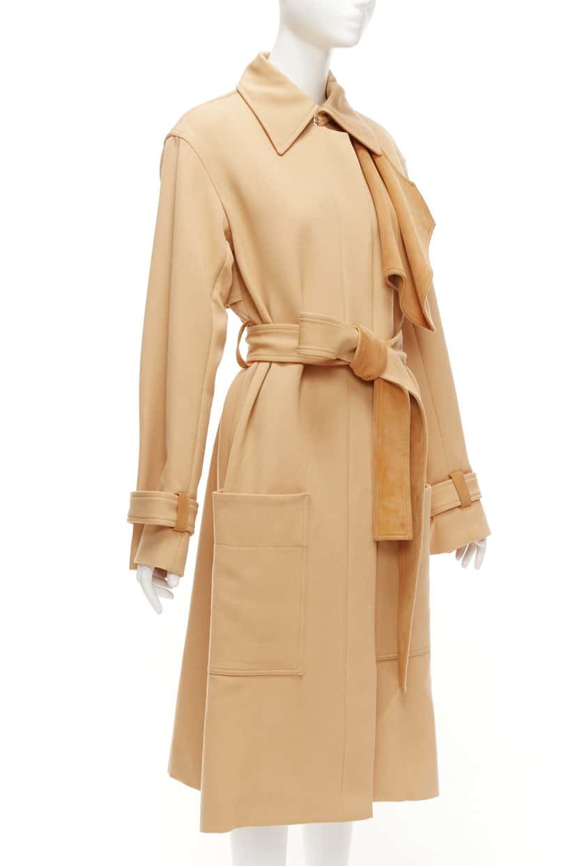 Celine Tan Deconstructed Trench Brown Wool Very good condition - Model View