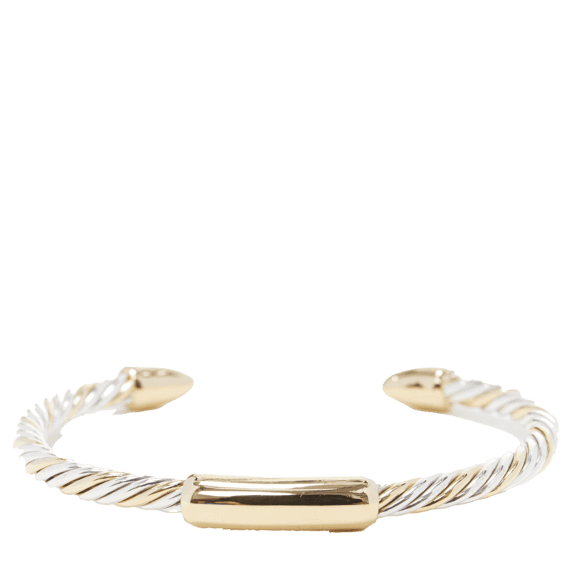 Bvlgari White Yellow Twist Bracelet Gold Good condition - Front View