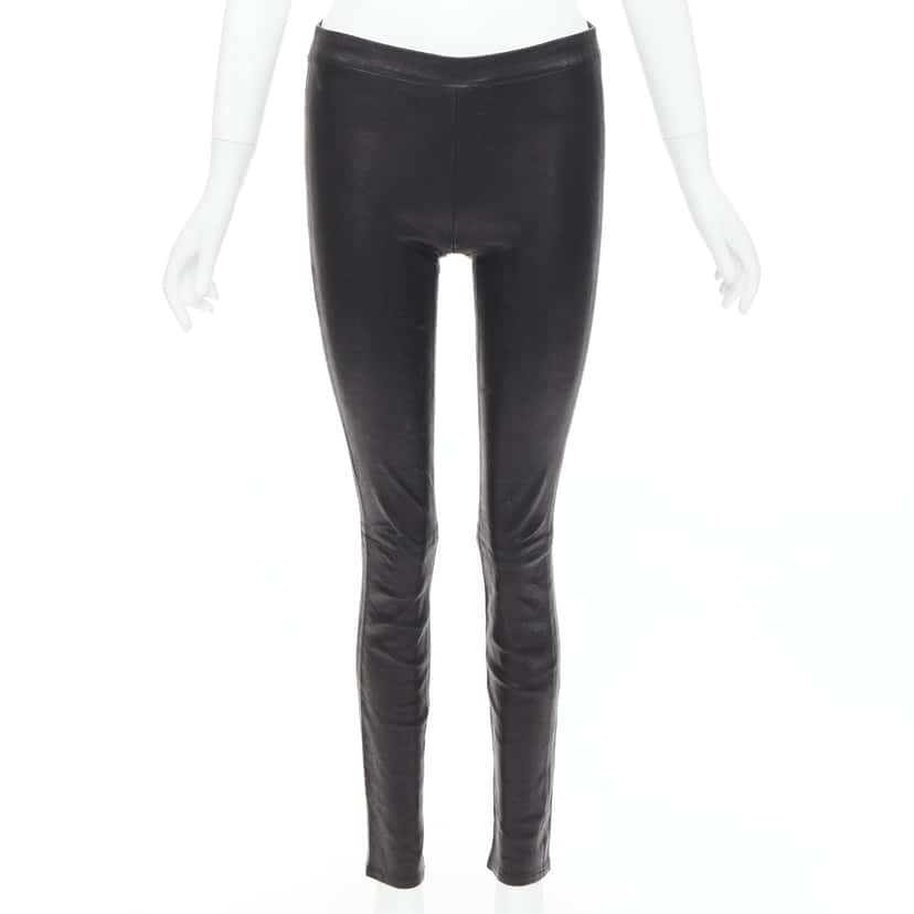J Brand Pinstripe Crop Pants Black Leather Good condition - Front View