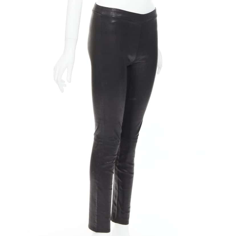 J Brand Pinstripe Crop Pants Black Leather Good condition - Inside View