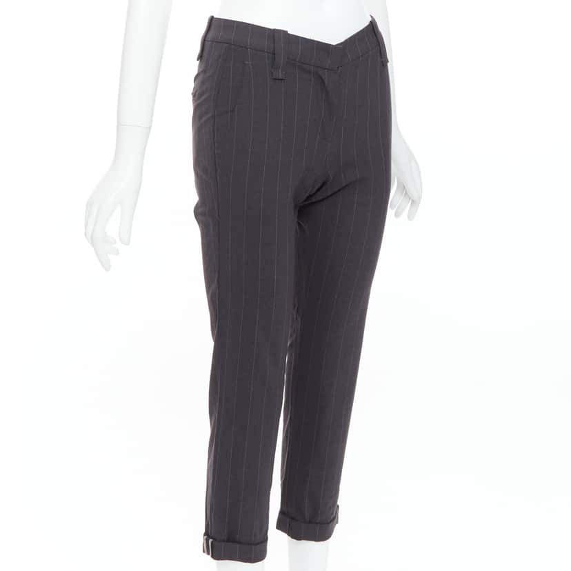 Brunello Cucinelli Twill Tapered Pants Grey Wool Very good condition - Inside View